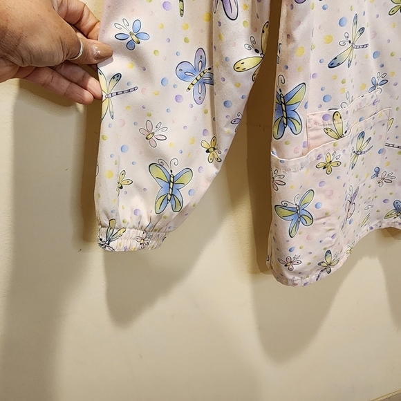 Scrub H. Q butterflies multicolor Scrub jacket size M - Picture 5 of 10
